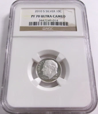 2010 S Roosevelt Silver Dime Proof NGC PF70 - Image 1 of 2