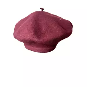 Vintage Women's Normandy 100% Wool Maroon Beret - Made in France - Picture 1 of 6