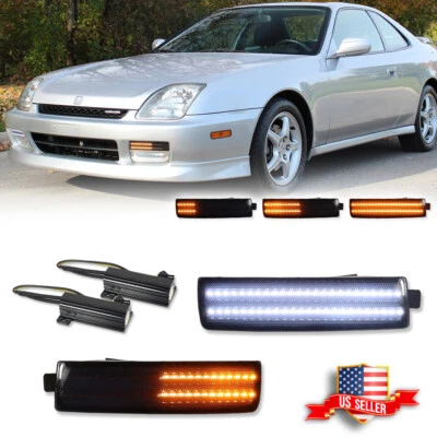 Smoke Front Bumper Switchback LED Paking Signal Lamp For 1997-2001 Honda Prelude - Image 1 of 4