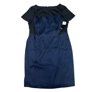 NEU Adrianna Papell Kleid Etui Midi schwarz & marineblau strukturiert Damen Übergröße 18W - Bild 1 von 11