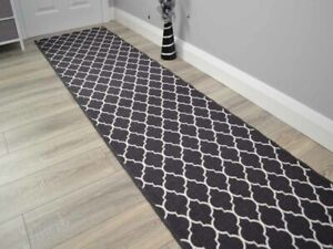 Grey Trellis Hall Hallway Corridor Wide Narrow Floor Carpets Rugs Cheap