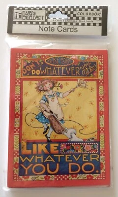 Mary Engelbreit New Package of 8 Note Cards To Be Happy ... Like Whatever You Do - Image 1 of 4