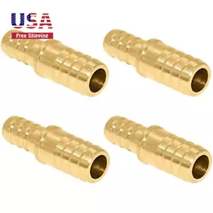 Brass Hose Barb Reducer ,1/4" to 3/16"Hose ID, Fitting Splicer Mender Union 4PCS - Picture 1 of 4