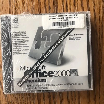 Microsoft Office 2000 Premium Edition - 4 Discs + Product Key Vintage FRENCH - Image 1 of 4
