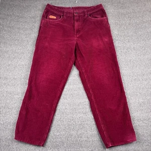 Empyre Corduroy Pants Mens 34x30 Red Baggy Relaxed Skater Grunge Y2K - Picture 1 of 9