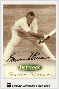 1996 Futera Cricket Heritage Collection Signature Card NO29 Gavin Stevens