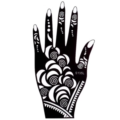Stencil per tatuaggio all'henné Kina dipinto a mano mano sinistra Dövme Mehndi