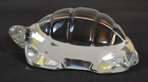 Vintage MCM Baccarat Crystal Turtle Paperweight 4" x 2¾" Mint Condition Signed - Picture 1 of 8