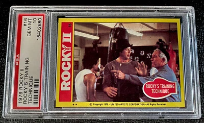 PSA 10 1979 Rocky II #16 Rocky’s Topps Gem Mint Rookie Card Sylvester Stallone - Image 1 of 3