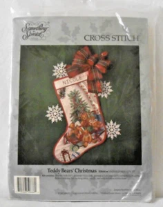 #50666 KIT DE MEDIAS PUNTO DE CRUZ CANDAMAR "OSITOS DE PELUCHE NAVIDAD" - ¡NUEVO EN PAQUETE! - Imagen 1 de 3