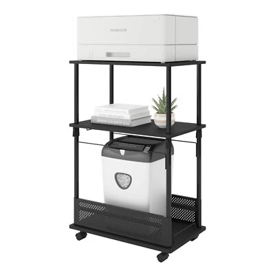 Height Adjustable Computer Tower Stand Mobile CPU Holder Cart w/Rolling Wheels - Image 1 of 4