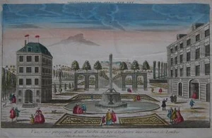 LONDON Garten des Königs Guckkastenansicht Kupferstich 1780 ORIGINAL! - Imagen 1 de 1