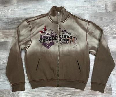 Винтажная женская толстовка Y2K Eighth Avenue размер XXL омбре коричневая на молнии новая - Изображение 1 из 4