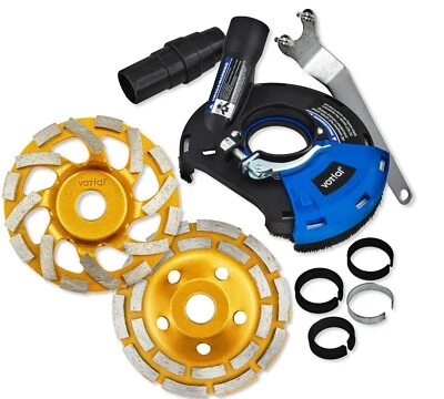 Absaughaube für Winkelschleifer 2x Diamantschleiftopf 125 Beton Wechsel Segment