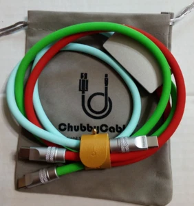 ChubbyCable "Multi Chubby" 2 en 1 100w Câble de Charge USB Type C vers Type C x2 Neuf - Photo 1 sur 4