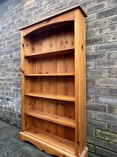 Large Vintage Pine bookshelf tall solid wood storage shelving unit