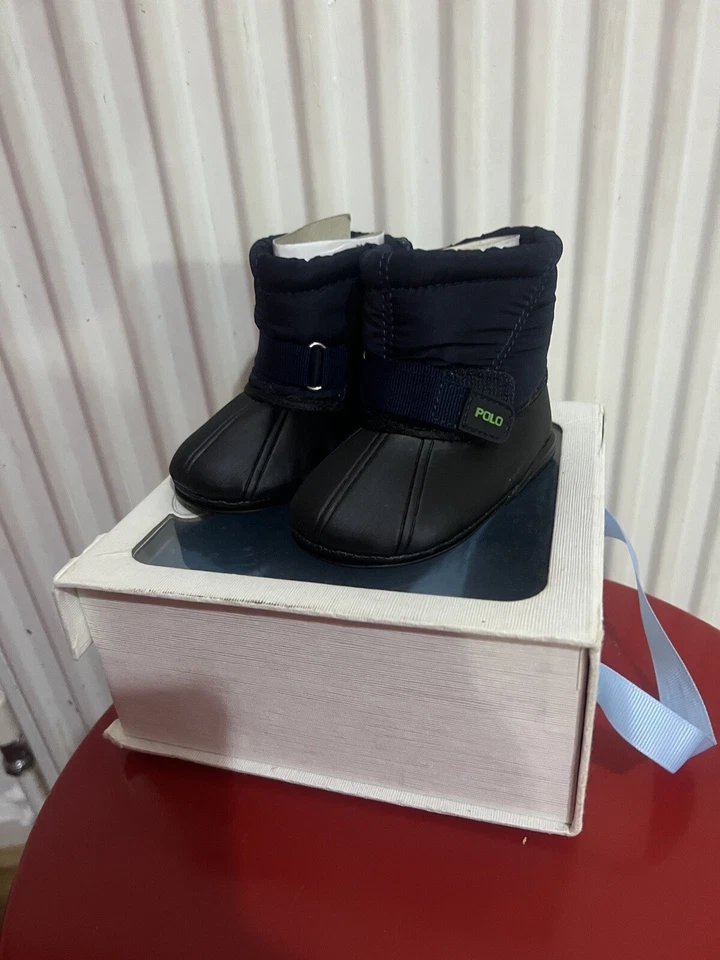 Ralph Lauren Botas de Nieve Azul Marino Zapatos Talla 1.5 UK, 2 US NUEVAS EN CAJA Foto 1 de 4