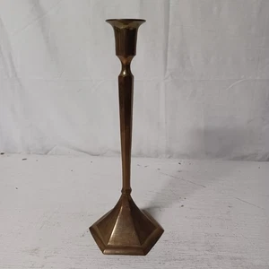 Vintage Messing Kegel Kerzenhalter Sechseckform Indien 11,5" hoch - Bild 1 von 4