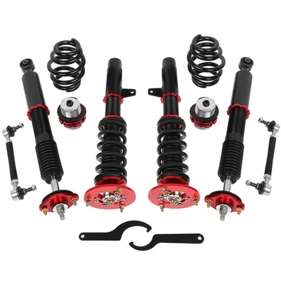 For 01-05 BMW E46 320I 325I Red Adj Height Coilovers Strut Suspension Spring 4pc Foto 1 de 4