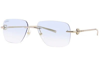 Gucci GG1703O 003 Sunglasses Gold Custom Blue Gradient 40-0% Gold Flash Mirror - Image 1 of 4