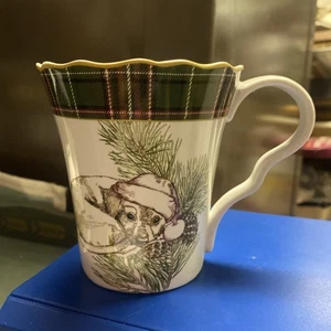 222 Fifth Wexford Hund Porzellan Kaffeebecher Welpe Nikolausmütze - Bild 1 von 12