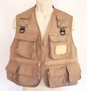 Columbia Sportswear Company Fishing Hunting Vest Adult Size Medium Khaki Zip Up - Picture 1 of 10