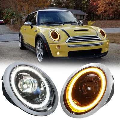 Faros LED DRL para BMW Mini Cooper R53 2001 2002 2003 2004 2005 2006 2007  Foto 1 de 4