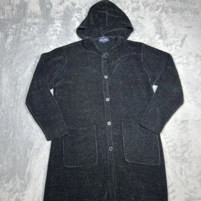 Denim & Co Sweater Womens Large Hooded Long Button Front Knit Cardigan Coat - Image 1 of 4