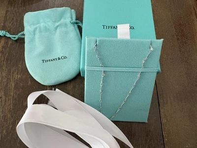Tiffany & Co Bar Round Link Chain Necklace 18" 925 Silver box discontinued rare - Image 1 of 3