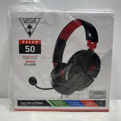 Turtle Beach Recon 50 Wired Gaming Headset - Black/Red ~ NEW SEALED - Image 1 of 4