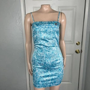 Dolls Kill Damen Kleid klein Powerpuff Mädchen Blasen blau Satin Mini Kostüm X1 - Bild 1 von 7