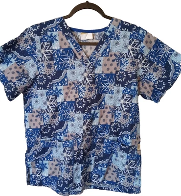 Blusa Médica Tafford Para Mujer Talla S Patrón Copo de Nieve Foto 1 de 4