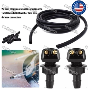9.8Ft Windshield Washer Hose Wiper Blade Pipe Tube Jet Spray Nozzle 4X Connector - Picture 1 of 8