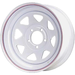 Premium Service 13x4.5 5 on 4.5 Spoked Trailer Wheel - White with Pin Stripes - Picture 1 of 1