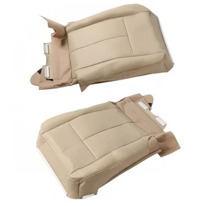 2Pcs For Ford Expedition Driver & Passenger Leather Bottom Seat Cover Tan 07-14 - Picture 1 of 8