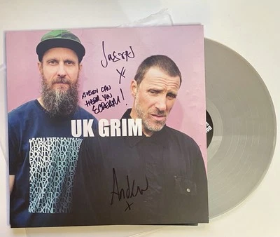 Sleaford Mods - Uk Grim 12” Grey Vinyl Signed Autographed - Image 1 of 4