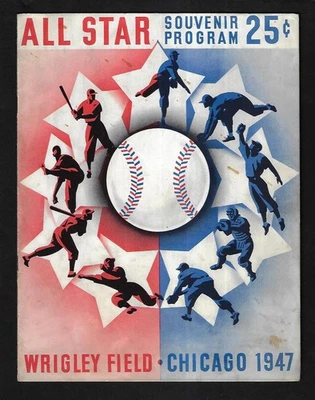 1947 MLB All Star Game Program, Wrigley Field, DiMaggio, Musial, Newhauser- EX++ - Image 1 of 4