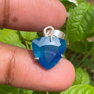 Certified Natural Paraiba Tourmaline 20 Ct Loose Pendant 925 Sterling Silver Foto 1 de 4