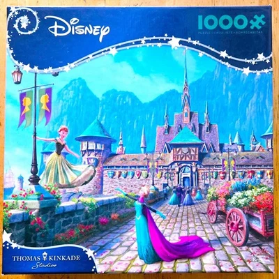 Disney - Thomas Kinkade - Frozen Celebration in Arendalle 1000 Piece Puzzle - Image 1 of 3