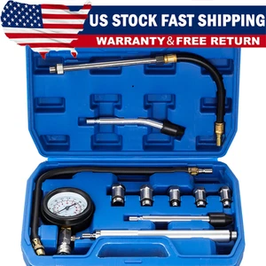11pack Cylinder Compression Tester Gas Engine Gauge Kit Tool Auto Car Motorcycle - Picture 1 of 18