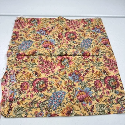 Antigo tecido SSI vermelho azul floral acolchoado algodão 39x40 versailles cheri strole - Imagem 1 de 4