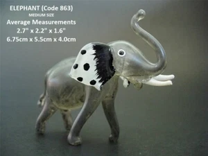 Grey Blown Glass ELEPHANT Decorative Ornament African Indian Animal Collectable - Picture 1 of 4