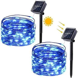 Solar LED String Copper Wire Fairy Light Night Twinkle Lamp Outdoor Garden Decor - Picture 1 of 15