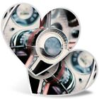 2 x Heart Stickers 7.5 cm - Vintage Classic Car Steering Wheel  #12390