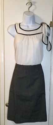 Byer California B. Wear too, Gray & White Dress, Size 13, Length 36" - Imagem 1 de 4