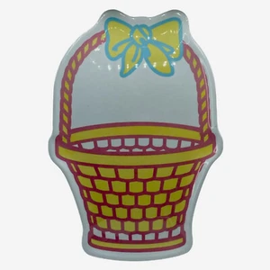 EASTER Melamine Serving Tray Large Spring Basket Shape Pastel Colors 17-1/2 x 12 - Picture 1 of 4
