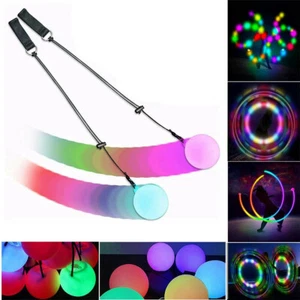 MultiFunction LED Glow Poi Rainbow Fade & High Strobe Spinning LED Glow Toy AUS - Picture 1 of 9
