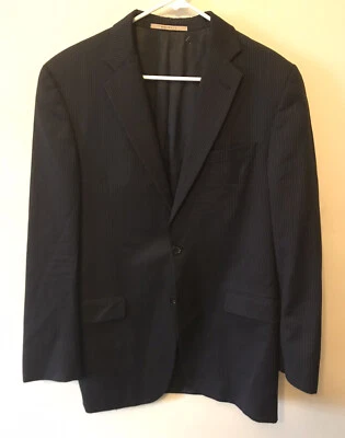 Burberry London Sport Coat Jacket Size 40L  Wool  Blue Striped Made in USA - Imagem 1 de 4