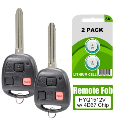 2 For 2007 2008 2009 Toyota FJ Cruiser Remote Control Key Fob HYQ1512V 3 Buttons - Image 1 of 4