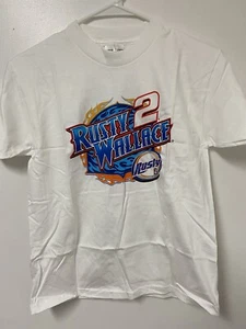 Rusty Wallace # 2 Nascar White 2Sided Youth Shirt XL 18/20 ( Set of 2) C - Picture 1 of 3